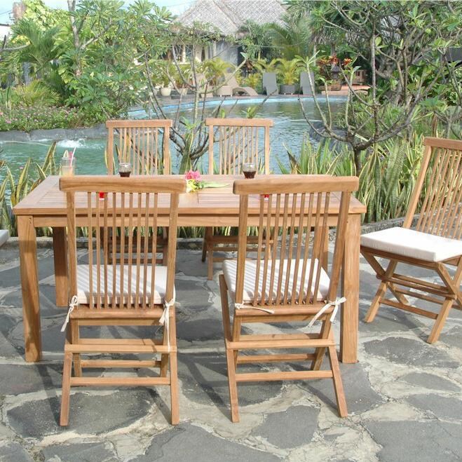 Anderson Teak Montage Bristol 7 Piece Teak Patio Dining Set BBQGuys