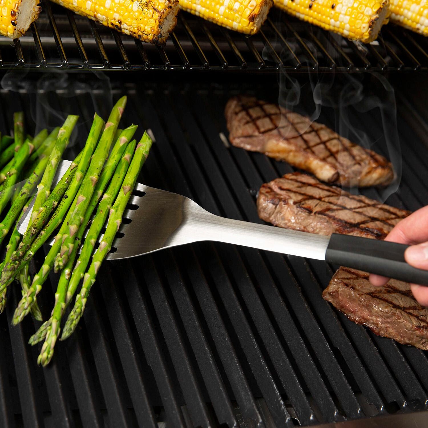 GrillPro Stainless Steel Deluxe Tool Set w/ TPR Soft Grips - 7 Pc - 40077 - Spatula - Lifestyle thumbnail