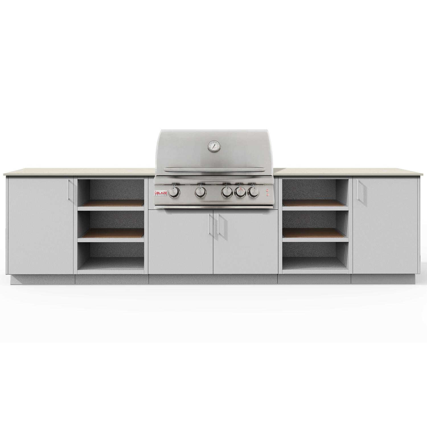 Urban Bonfire B-Savannah-36-Blaze-Danae-Chantilly Savannah 32 Outdoor Kitchen w/ Blaze Premium LTE Propane Grill, Danae Countertop & Chantilly Finish - White Background thumbnail