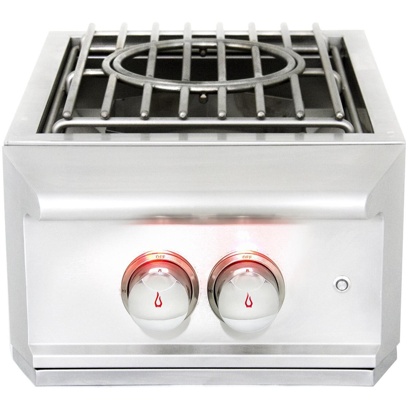 Blaze BLZ-PROPB-NG Professional LUX Built-In Natural Gas Power Burner - Front View Lights On thumbnail