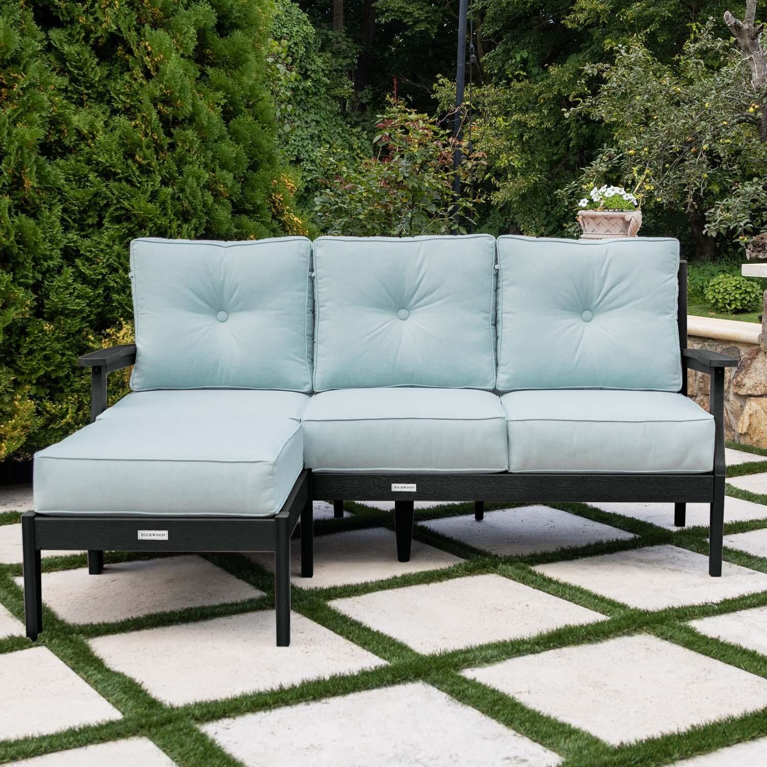 Blushing Bay 2 Pc Recycled Plastic Seating Set in Bliss Dew/Black by Lakeview Outdoor Designs - Lifestyle thumbnail
