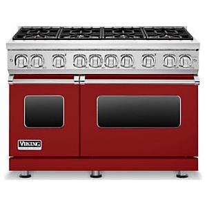 Viking Professional 7 Series 48-Inch 8-Burner Propane Gas Range - Apple Red - VGR7488BARLP thumbnail
