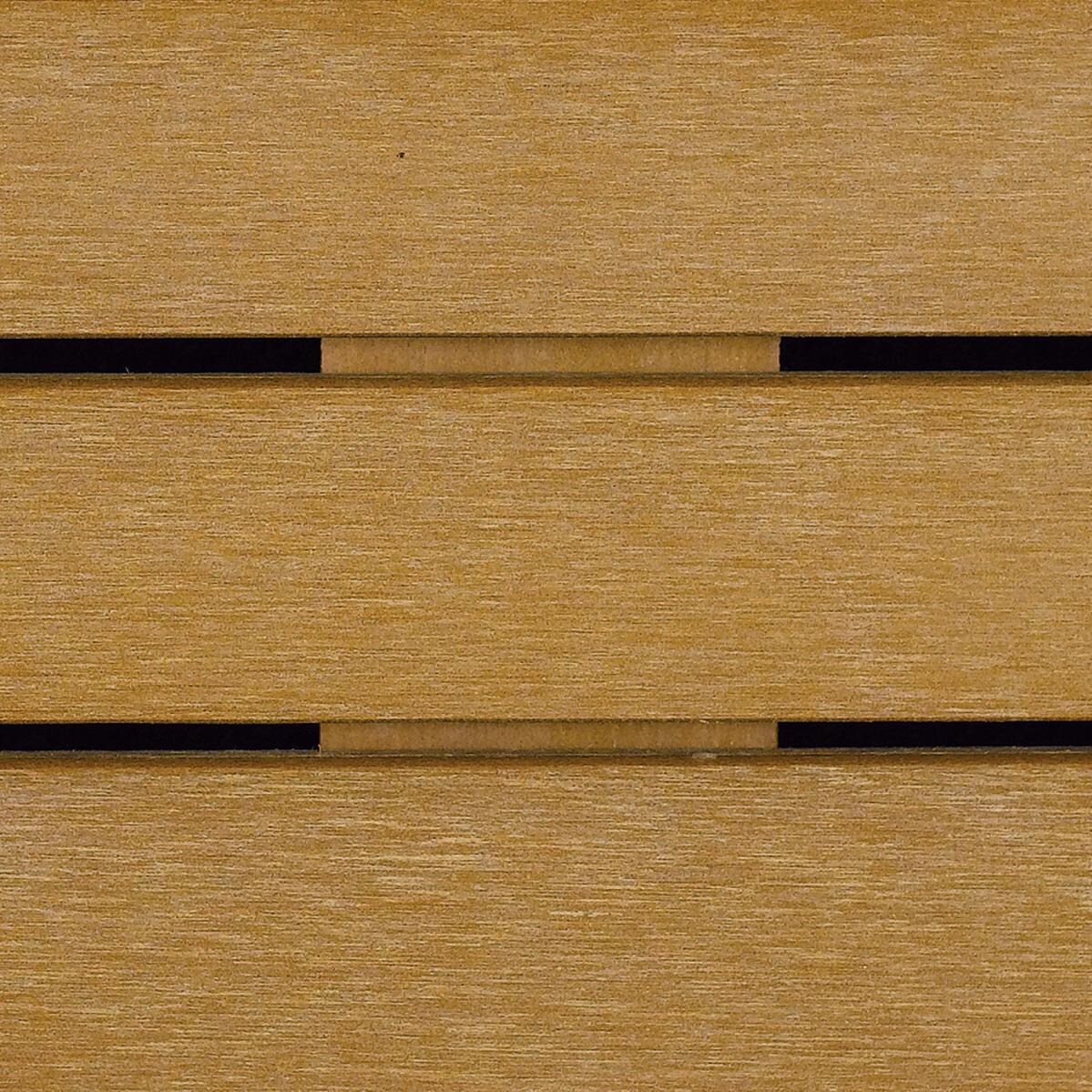 Oxford Garden Travira 40 Inch Chalk Aluminum Dining Table W/ Natural Tekwood Table Top - Natural Tekwood - Table Top Finish thumbnail