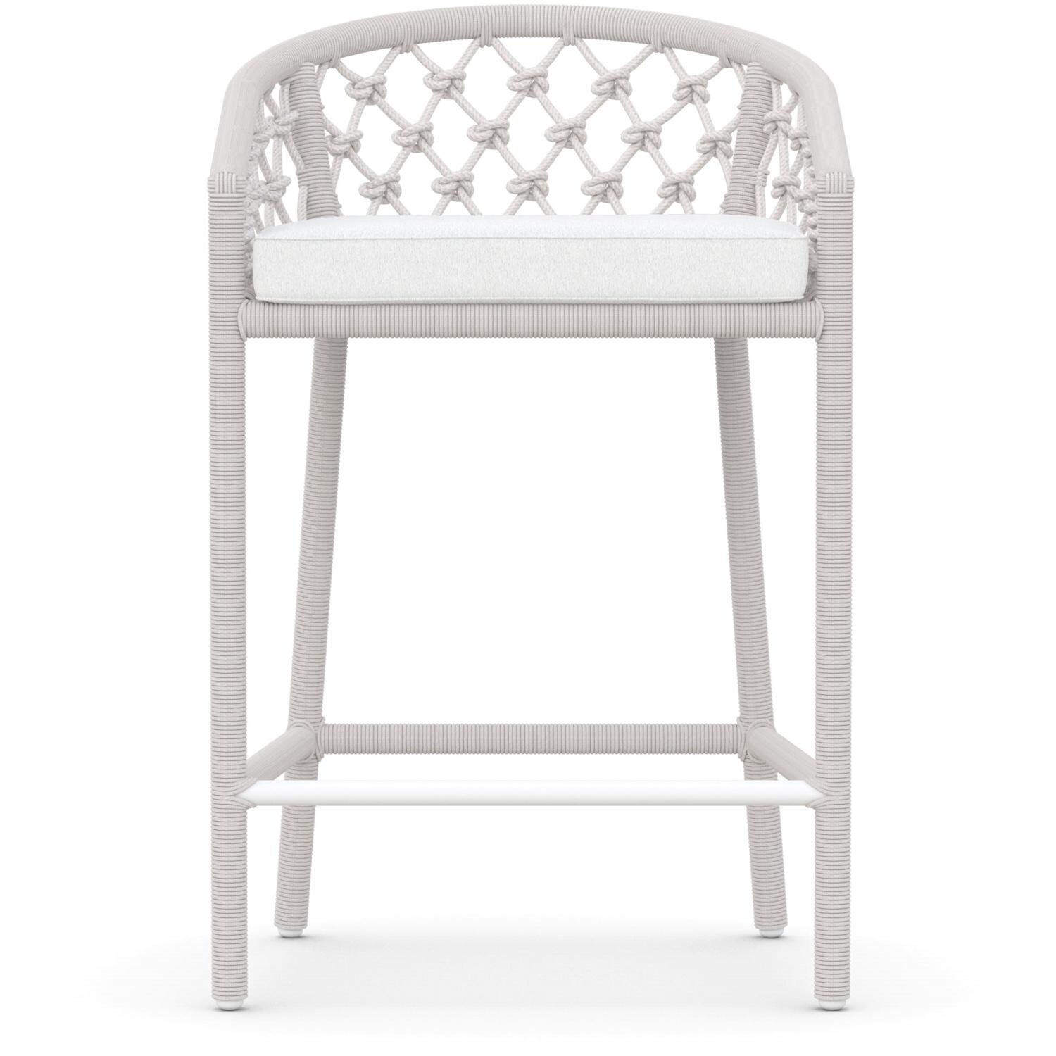 Azzurro Living Amelia Woven Rope Counter Stool in Sand/Cloud - Front - White Background thumbnail