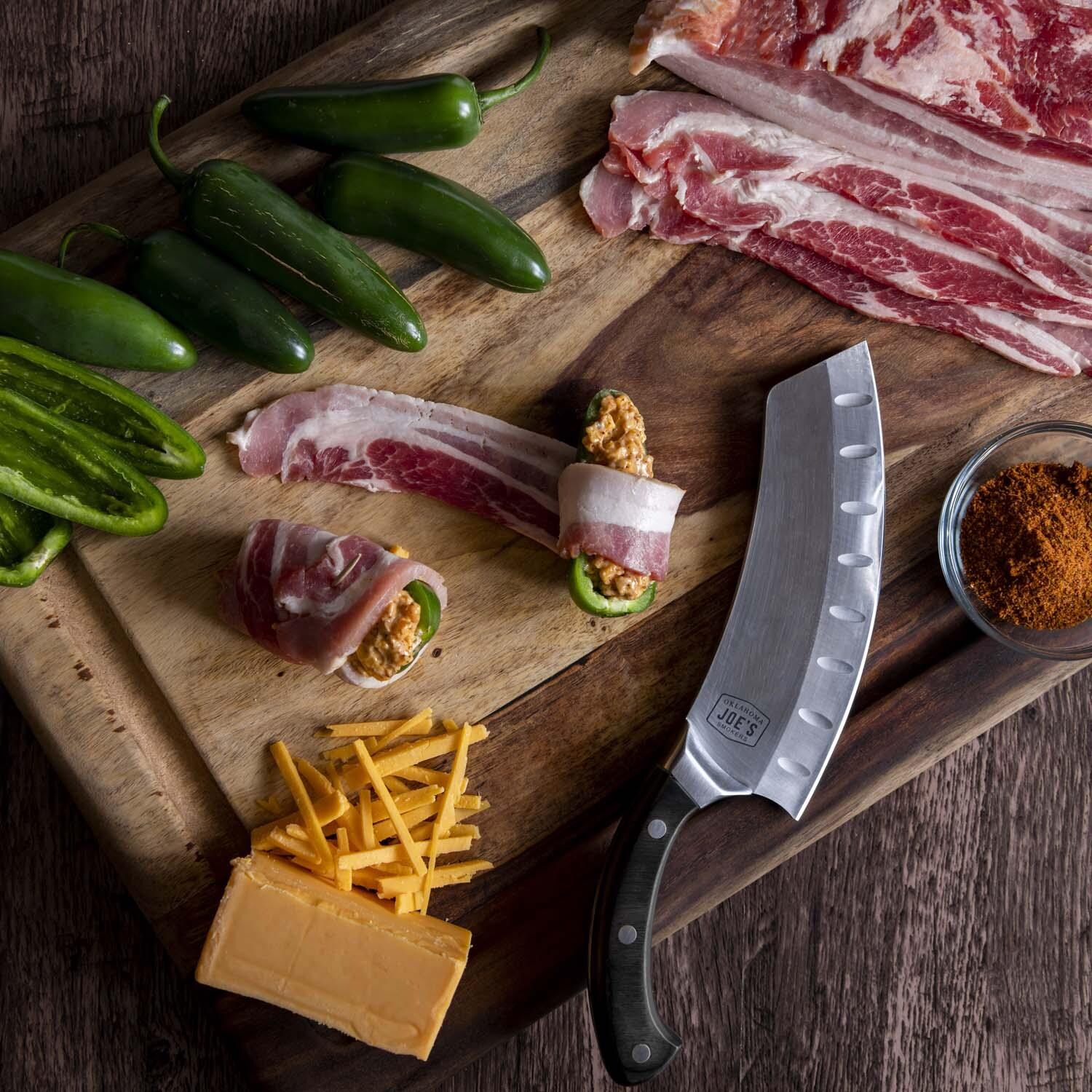 Oklahoma Joe's 6326379R06 Blacksmith 2-in-1 Cleaver & Chef Knife - Bacon - Lifestyle thumbnail