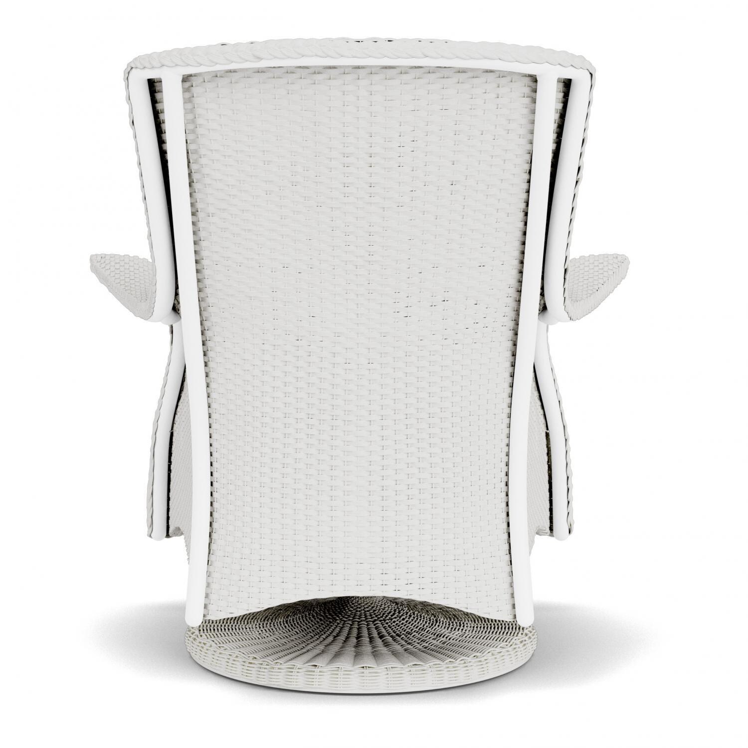 Lloyd Flanders Mandalay Swivel Rocker Lounge Chair in Matte White Finish with Sailcloth Salt fabric - Back thumbnail
