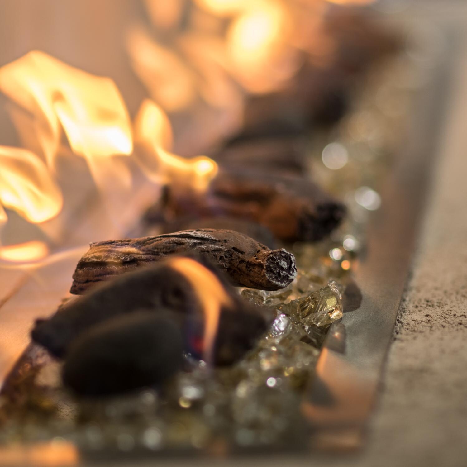 Enhance A Fire - NWDT6-CM - Northwest Log Set - Close up with Mixed Media Lit thumbnail