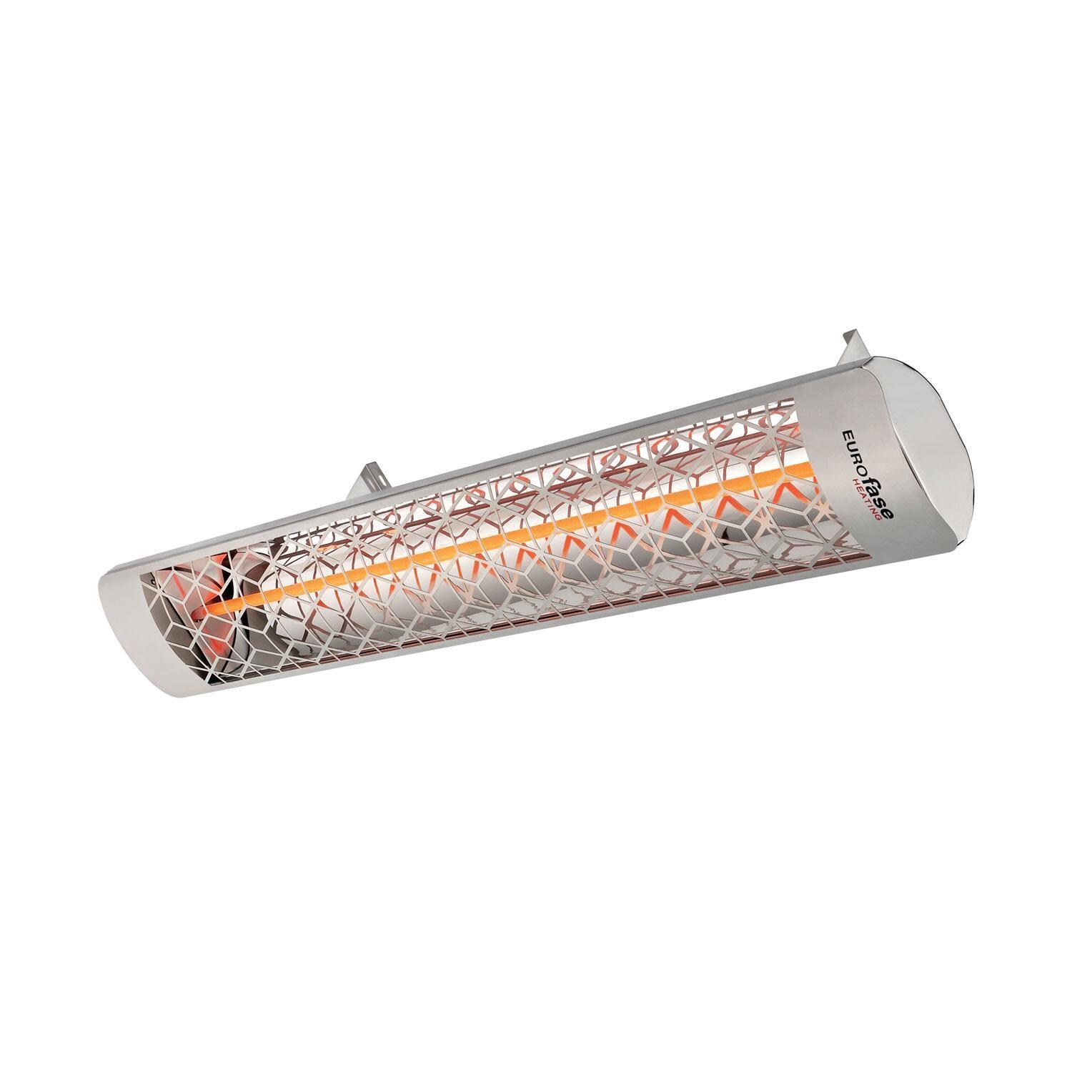 Eurofase EF30480S6 Stella Series 61 Inch 3000 Watt Single Element Marine Grade 480V Electric Patio Heater in Stainless Steel - On - Side View - White Background thumbnail