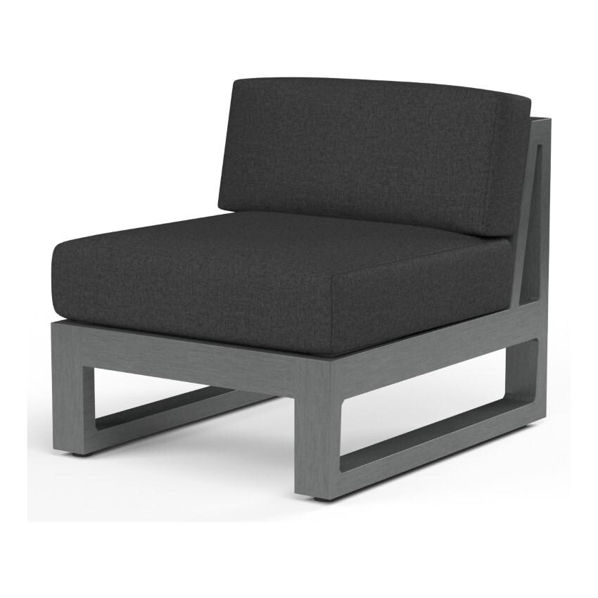 Redondo Aluminum Armless Club Chair in Slate/Spectrum Carbon by Sunset West