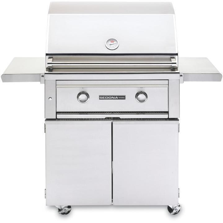 Lynx Sedona 30 Inch Natural Gas Grill On Cart w/ One ProSear & One SS Tube Burner
