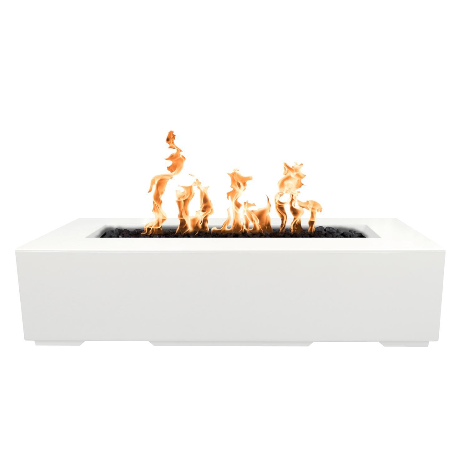 Regal 60 Inch Rectangular GFRC Natural Gas Fire Pit w/ Glow Plug in Limestone by The Outdoor Plus