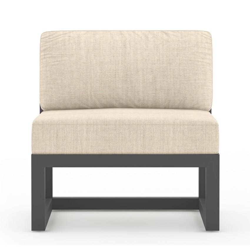 Misty Cove 4 Piece Sectional Set in Slate w/Canvas Flax Cushions by Lakeview - Middle Section - White Background thumbnail