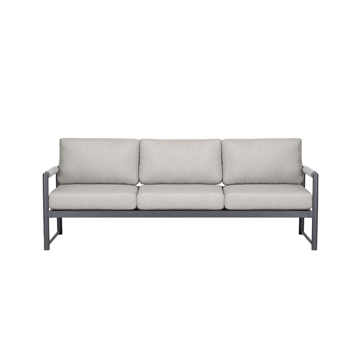 Lakeview Outdoor Designs Avenue Bay 3 Person Aluminum Sofa in Slate/Canvas Silver by - AVEBAY-SL-PG-S-CS