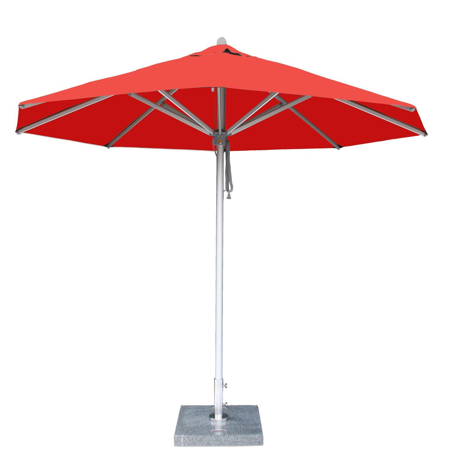 Bambrella Hurricane 10 Ft Round Market Umbrella - 2 Inch Pole - Red Canopy