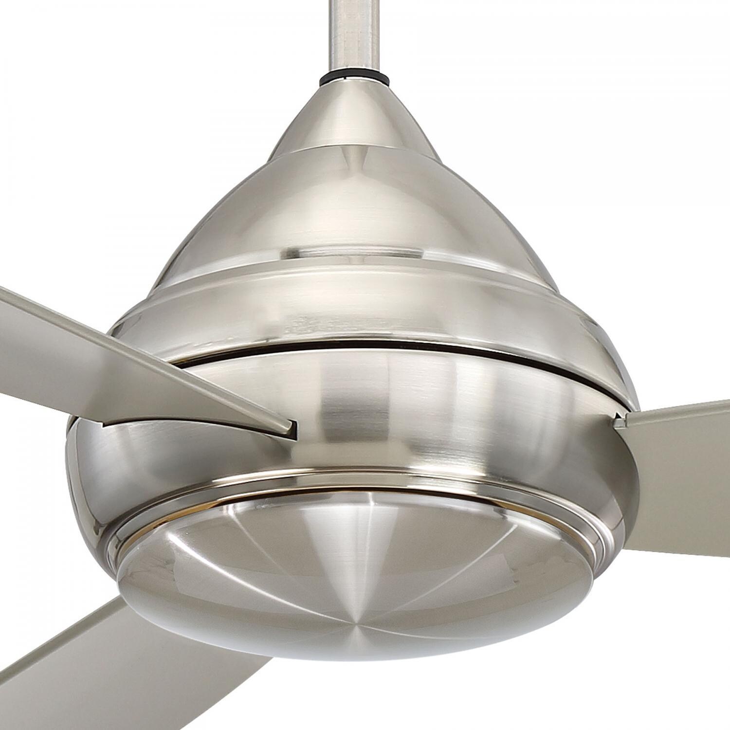 Minka-Aire F477L-BNW Concept I Wet 58-Inch 3-Blade Ceiling Fan in Brushed Nickel Wet Finish w/ Silver Blades & White Opal Glass - Closeup thumbnail