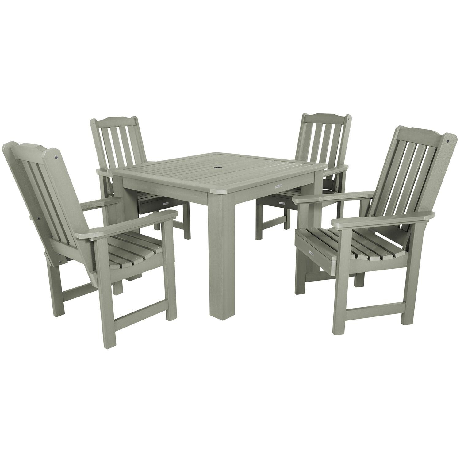Hart Lane 5 Pc Square Dining Set in Eucalyptus By Lakeview Outdoor Designs - White Background thumbnail
