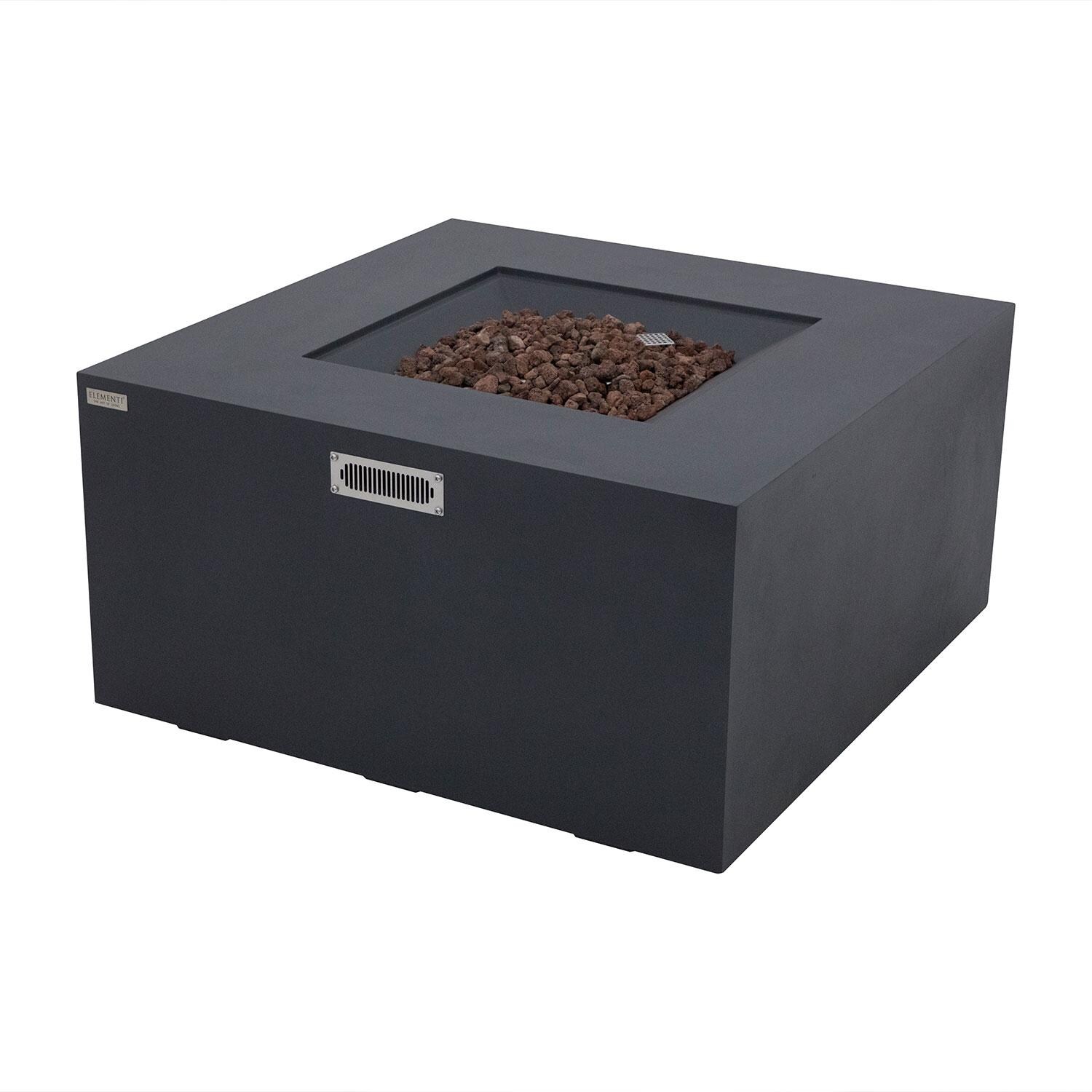Elementi OFG310DG-LP Rocky 43-in Liquid Propane Concrete Fire Table w/ Hidden Tank in Dark Grey - Angled - White Background thumbnail