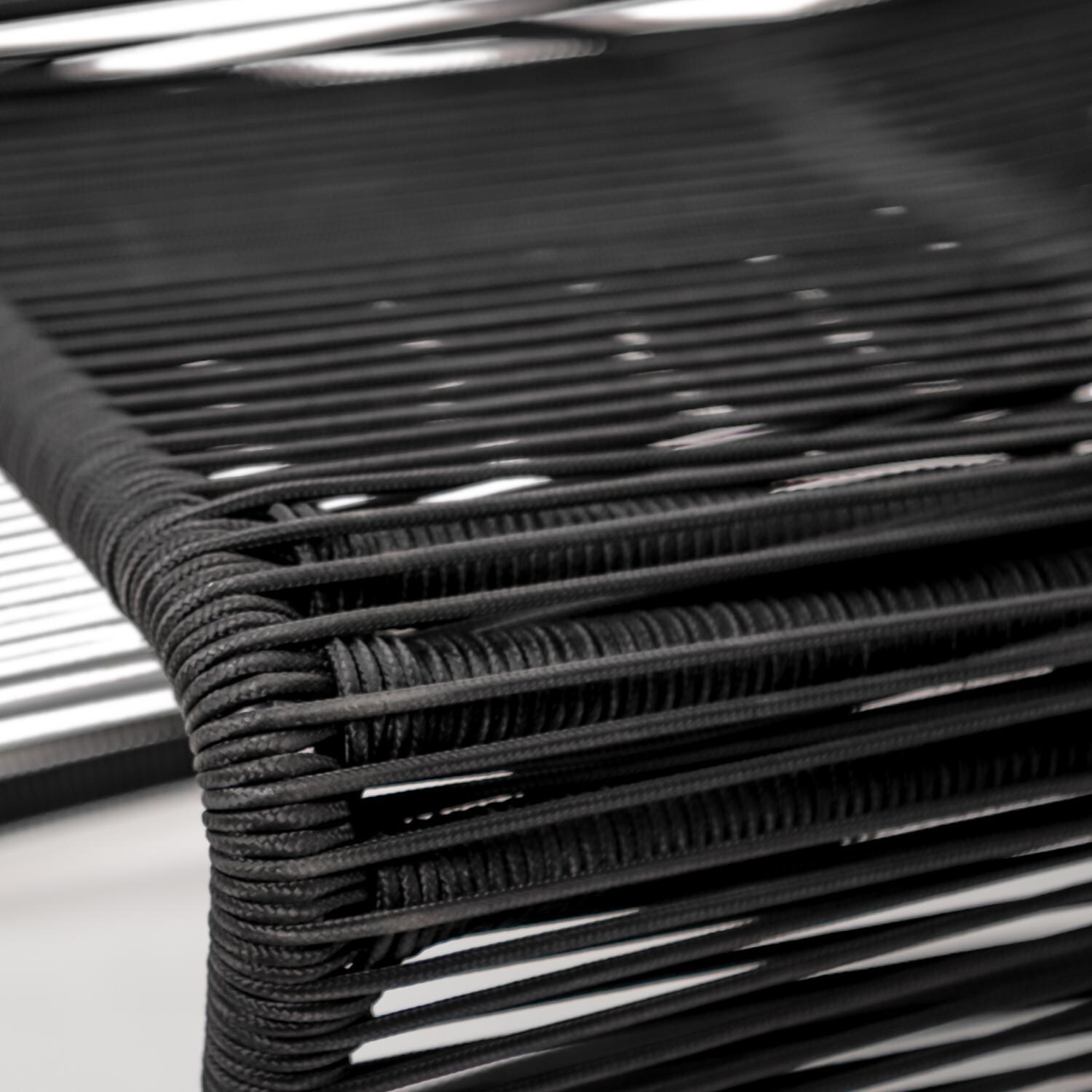 Teak + Table Breeze Olefin Rope Patio Armless Club Chair in Charcoal - Chair - Detail thumbnail