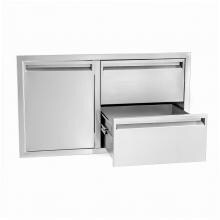 BBQGuys.com Aspen Series 36-Inch Stainless Steel Left-Hinged Access Door & Double Drawer Combo image