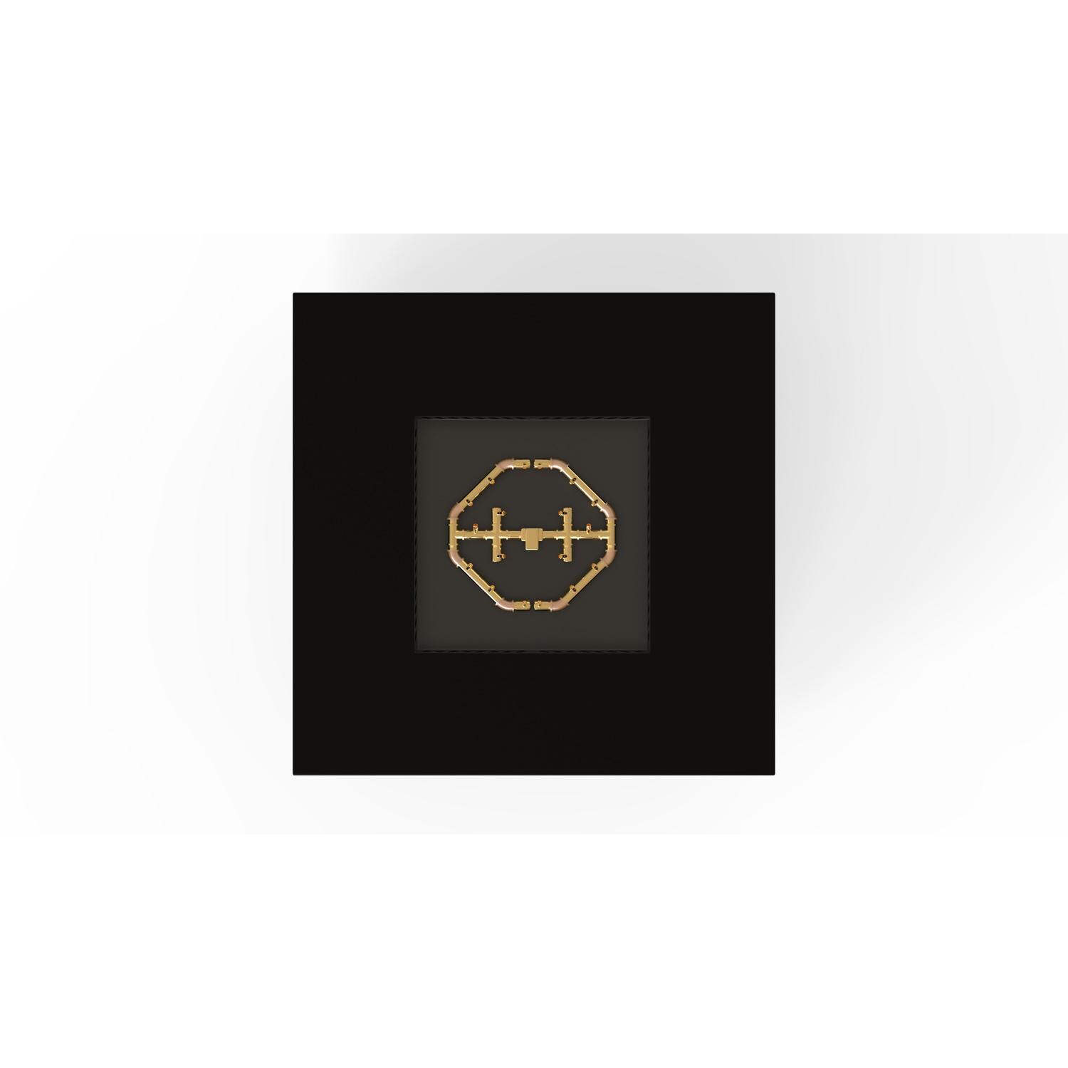 AON 48 Inch Square Powder Coated Steel Natural Gas Fire Pit Table W/ Mercury Ignition in Black By Warming Trends - Top View - White Background