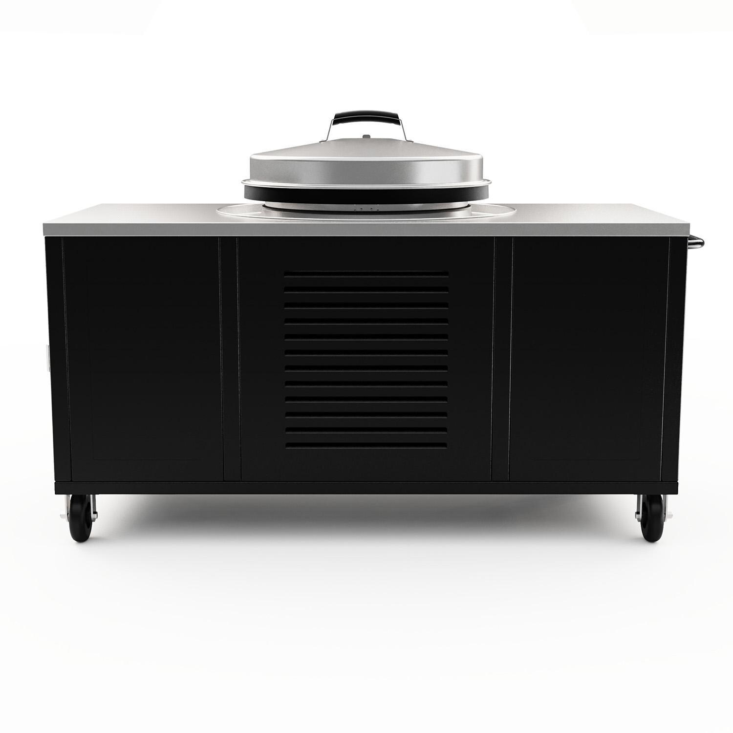 EVO 10-0055-LP Onyx Grill Cart W/Affinity 30G Flattop Propane Gas Griddle and Non-Stick Ceramic Clad Coating - Back View - White Background thumbnail