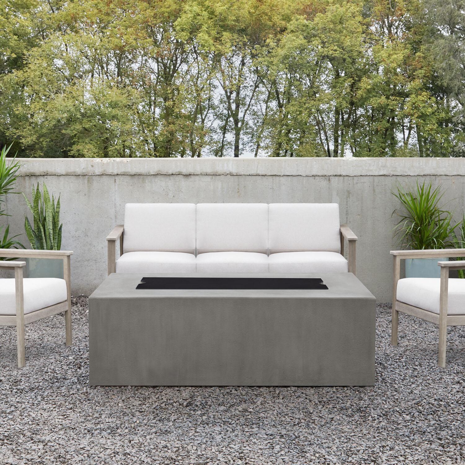 BBQGuys Signature 351-BK 15-Inch Rectangle Aluminum Fire Table Lid - Fits 60-Inch Olliewood Fire Tables - Black - Lifestyle thumbnail