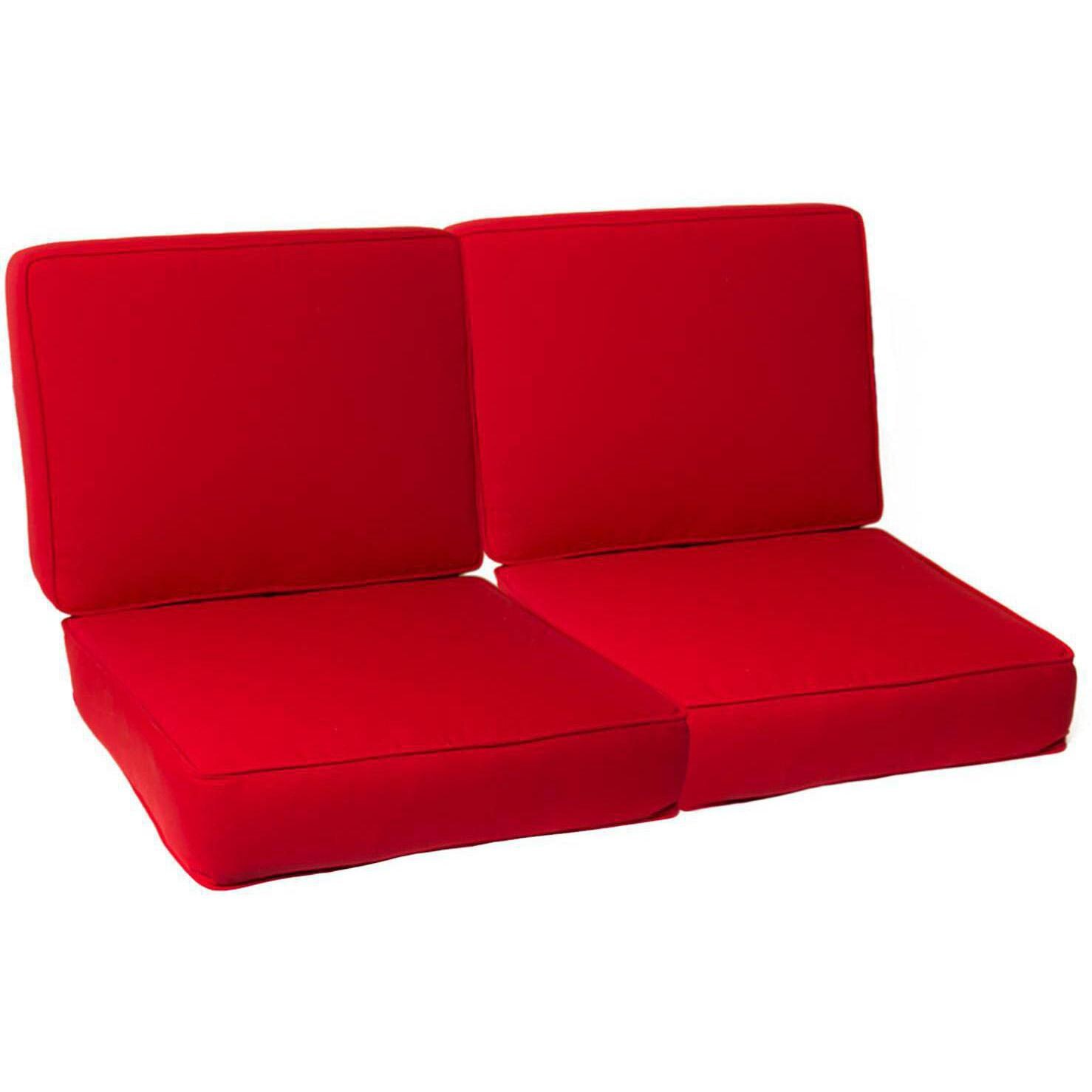 Sunbrella Canvas Jockey Red 4 Piece Medium Outdoor Replacement Loveseat