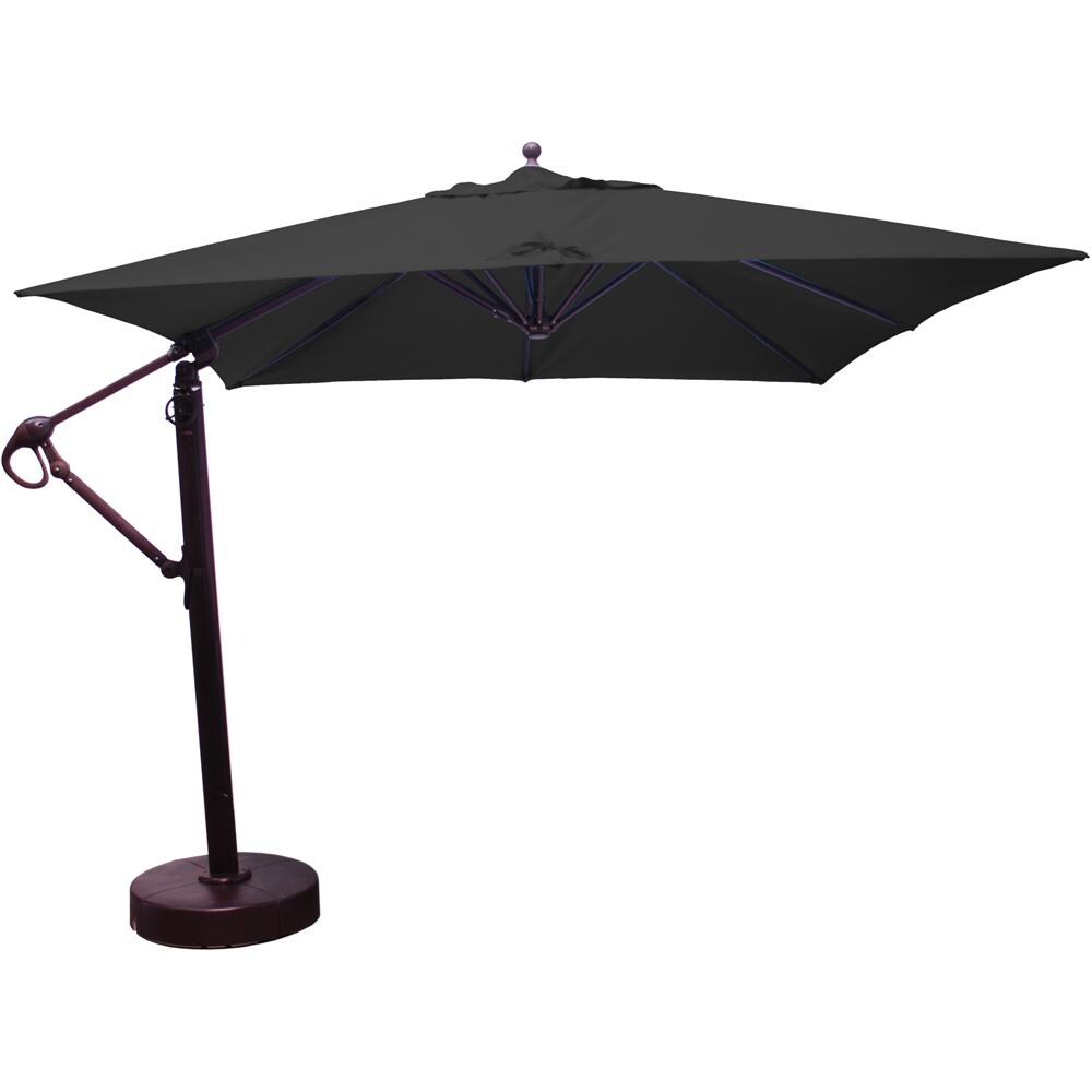 Galtech 10 X 10 Ft. Square Aluminum Patio Umbrella W/ Manual Lift & Easy Tilt Wheel - Antique Bronze Frame W/ Black Sunbrella Fabric thumbnail