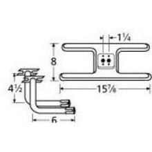 Stainless Steel H Twin, Centered, 1.25 Inch Offset Burner 10502-75702 image