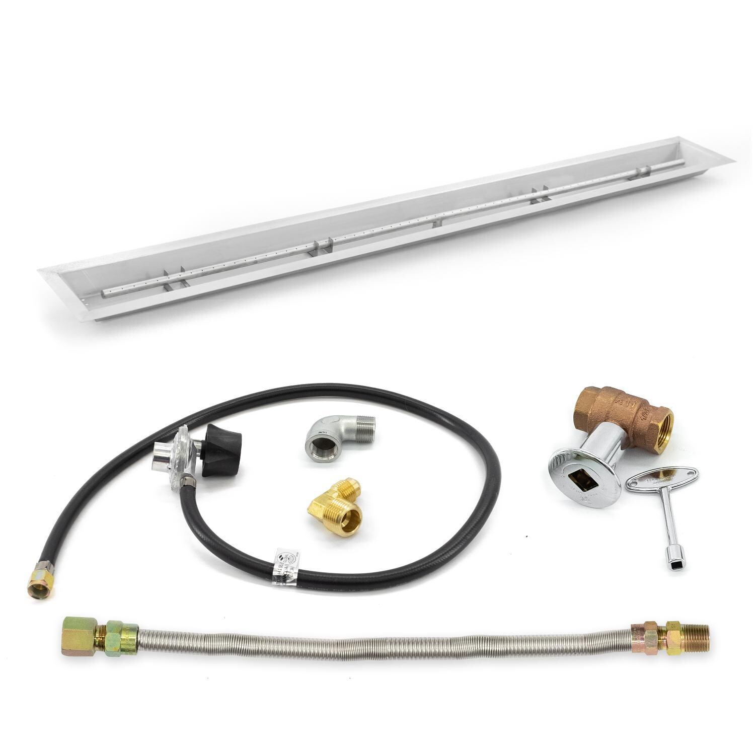 BBQGuys Signature Series 72-Inch Linear Drop-In Pan W/ 67-Inch Propane T-Burner & Connection Kit image
