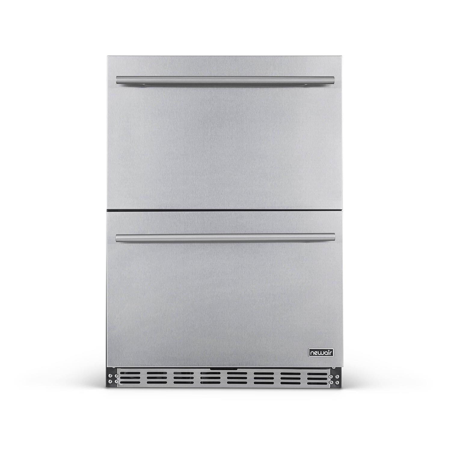 NewAir 24-Inch 4.1 Cu. Ft. Built-in 20 Bottle & 80 Can Dual Drawer Wine & Beverage Fridge - NOF100SS00