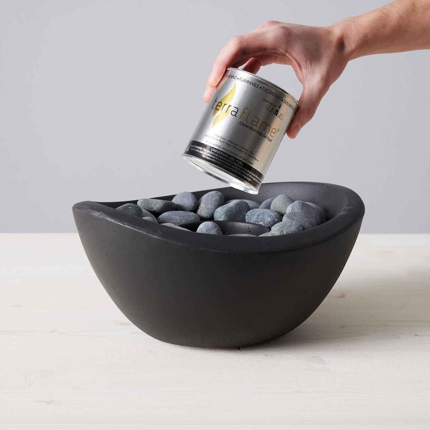 TerraFlame Wave Table Top Fire Bowl - Comex Black - Gel Fuel Added thumbnail