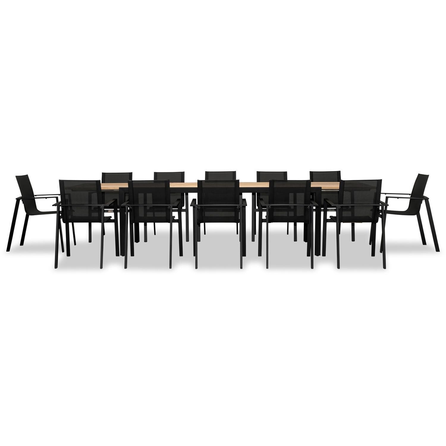 Spring Bay 12 Seat Extendable Reclaimed Teak Dining Set - Front View - White Background thumbnail