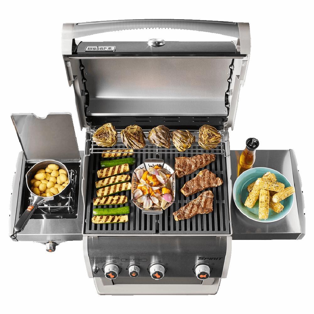 Weber - 46810001 - Spirit E-330 Freestanding Propane Gas Grill W/ Sear Burner & Side Burner - Black - Loaded With Food thumbnail