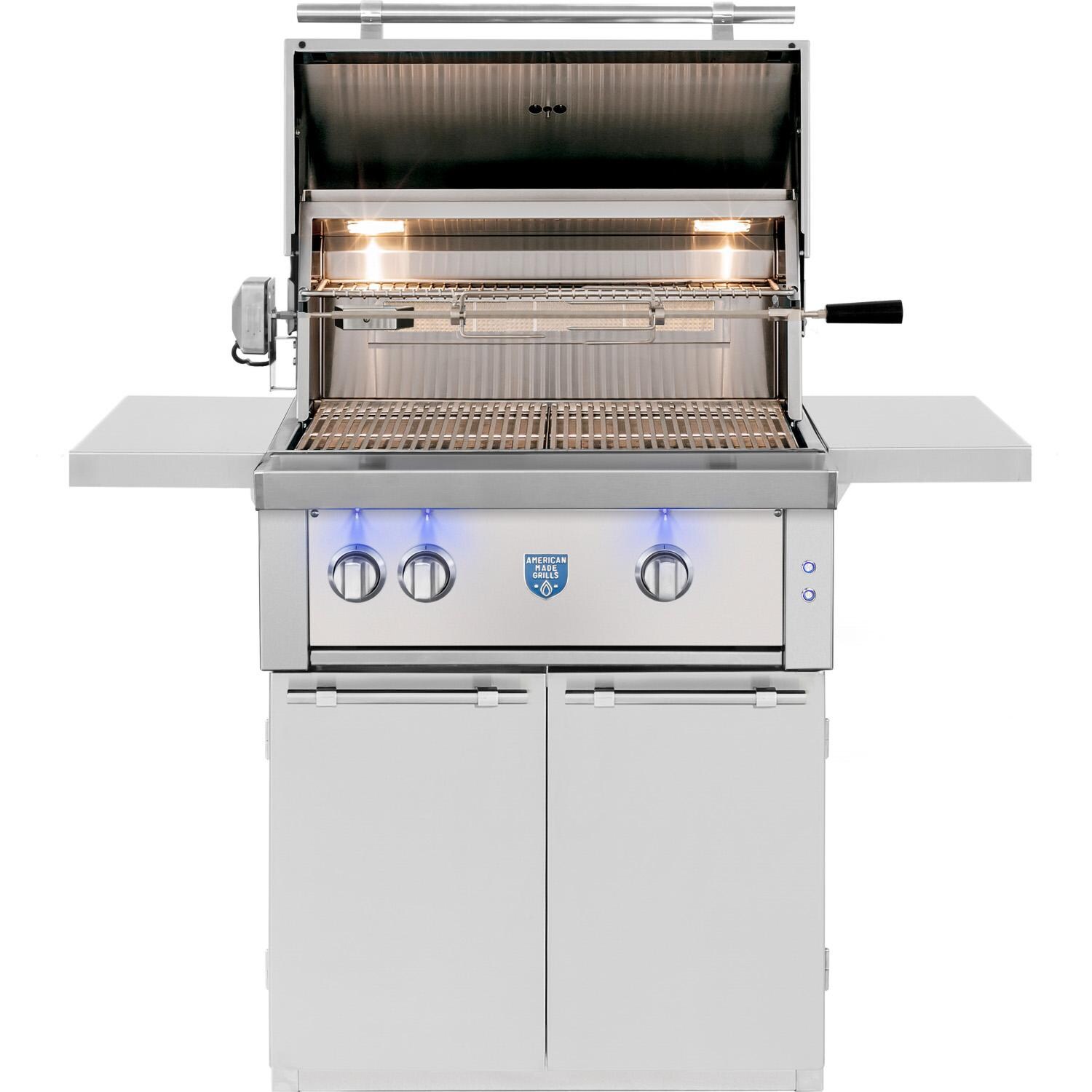 American Made Grills Estate 30-Inch Freestanding Grill ESTFS30-NG - Natural Gas - Lid Open - White Background thumbnail