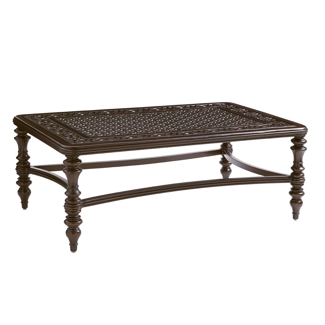 Black Sands 48 3/4 X 32 3/4 Inch Rectangular Cast Aluminum Patio Coffee Table By Tommy Bahama