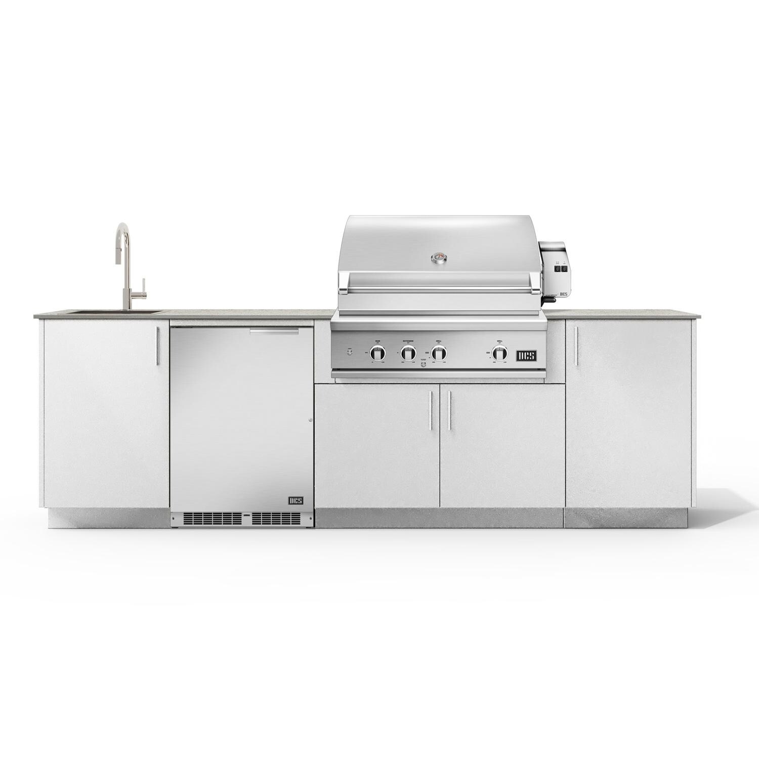 Urban Bonfire B-Dew-36-DCS-Keon-Chantilly Dew 36 Outdoor Kitchen w/ DCS Propane Grill, Refrigerator, Keon Countertop & Chantilly Finish thumbnail