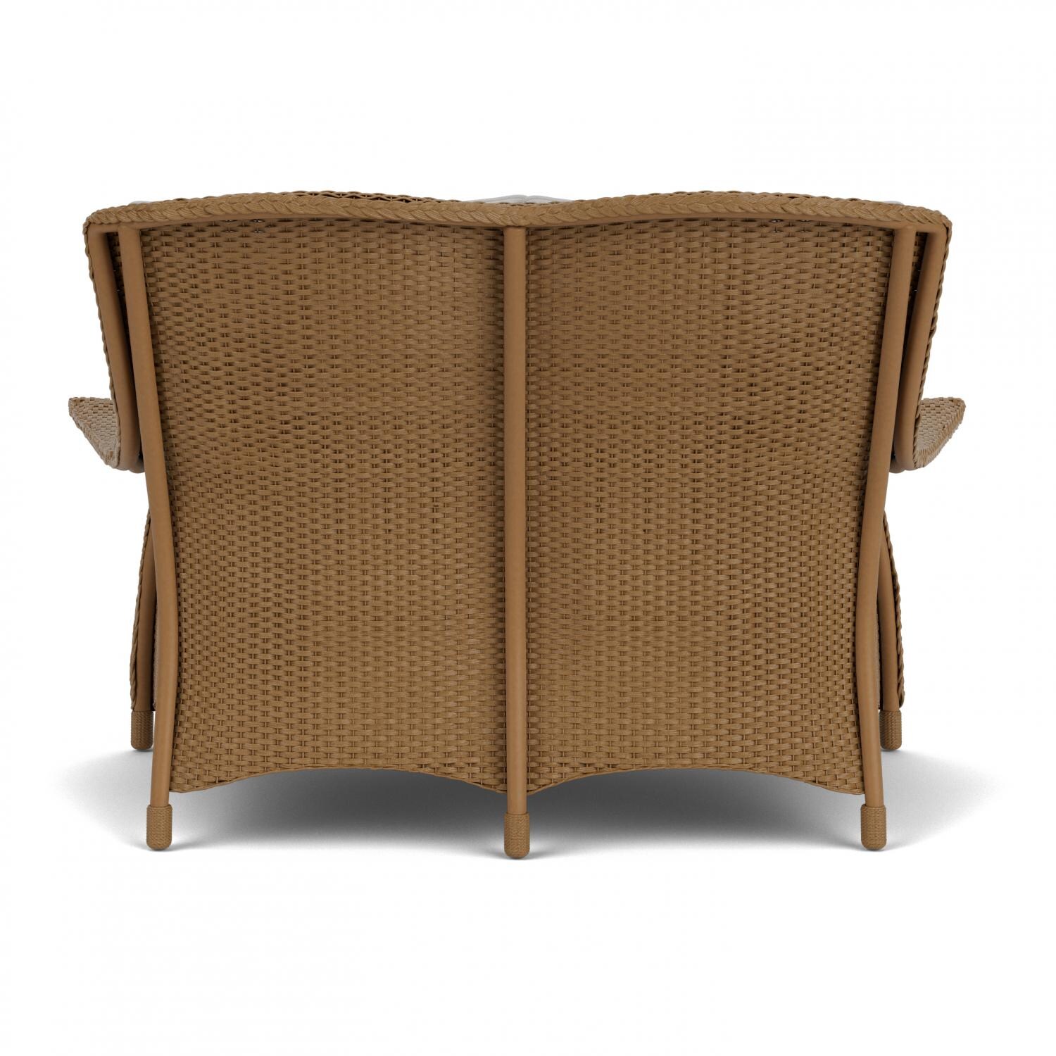 Lloyd Flanders Mandalay Loveseat in Hickory Finish with Tundra Dove fabric - Back thumbnail
