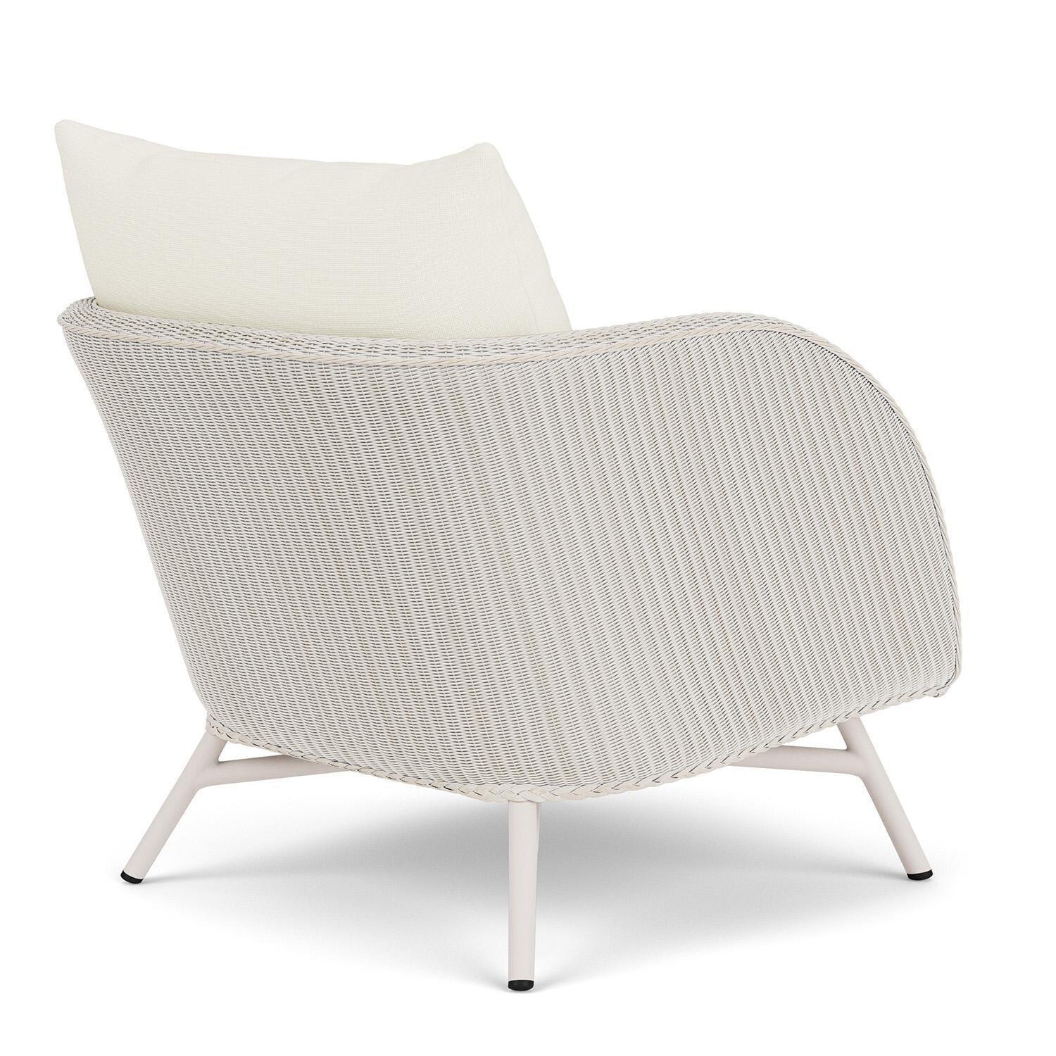 Lloyd Flanders Essence Lounge Chair W/Sailcloth Salt Fabric - Antique White Finish - Back Right thumbnail