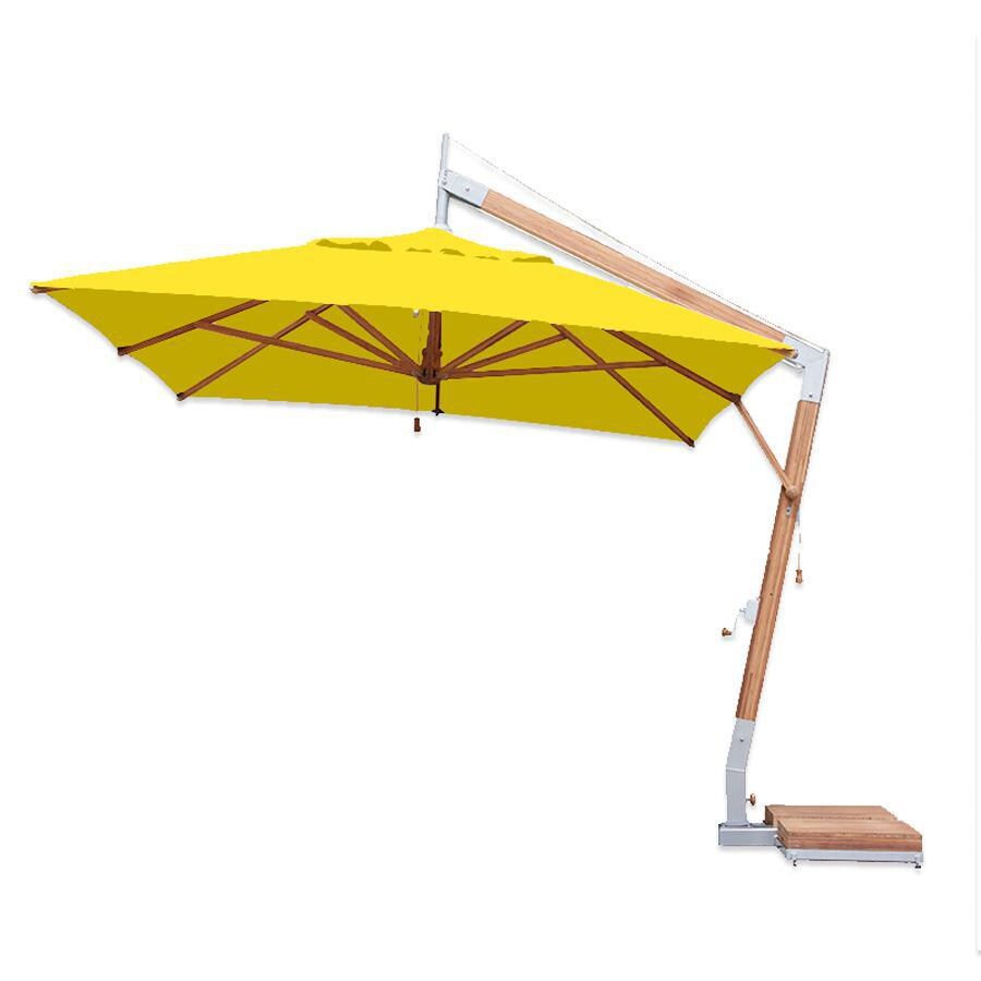 Bambrella Levante 8.5 X 11.5-Foot Rectangular Side Wind Umbrella - Sun Yellow Canopy