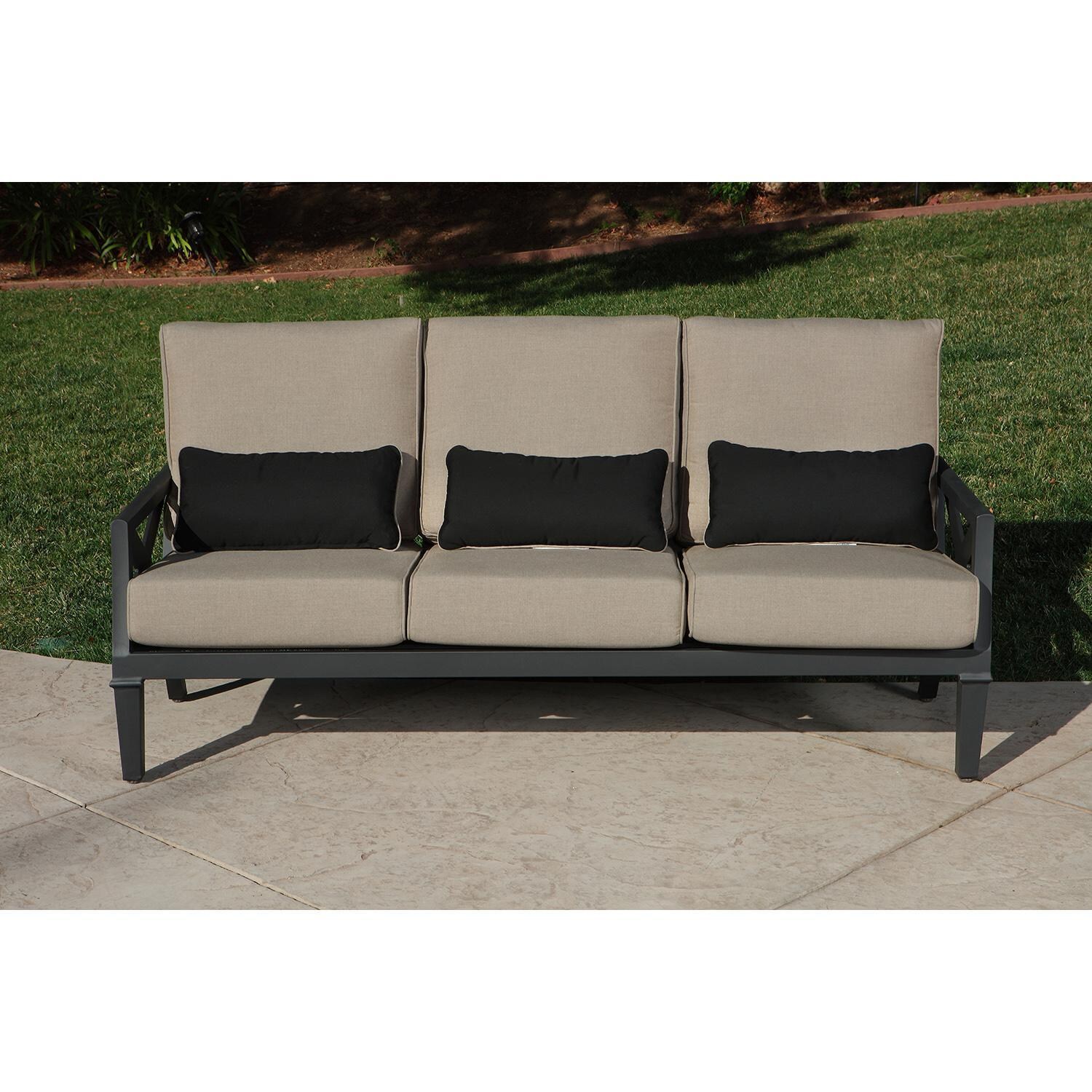 Lakeview Outdoor Designs Lake Charles 6 Piece Aluminum Patio Conversation Set - Patio Sofa thumbnail