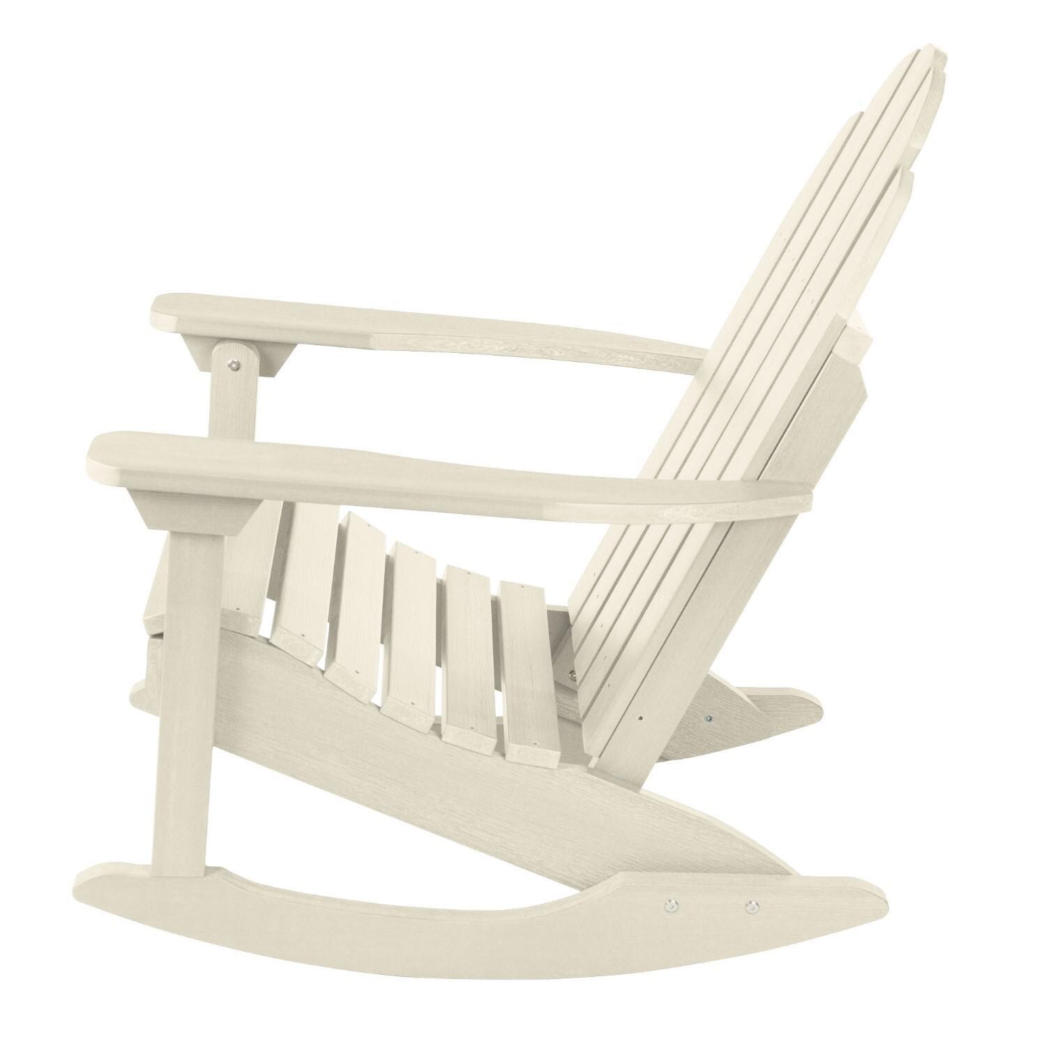 Lakeview The Charmville Adirondack Rocking Chair - Whitewash - Side thumbnail