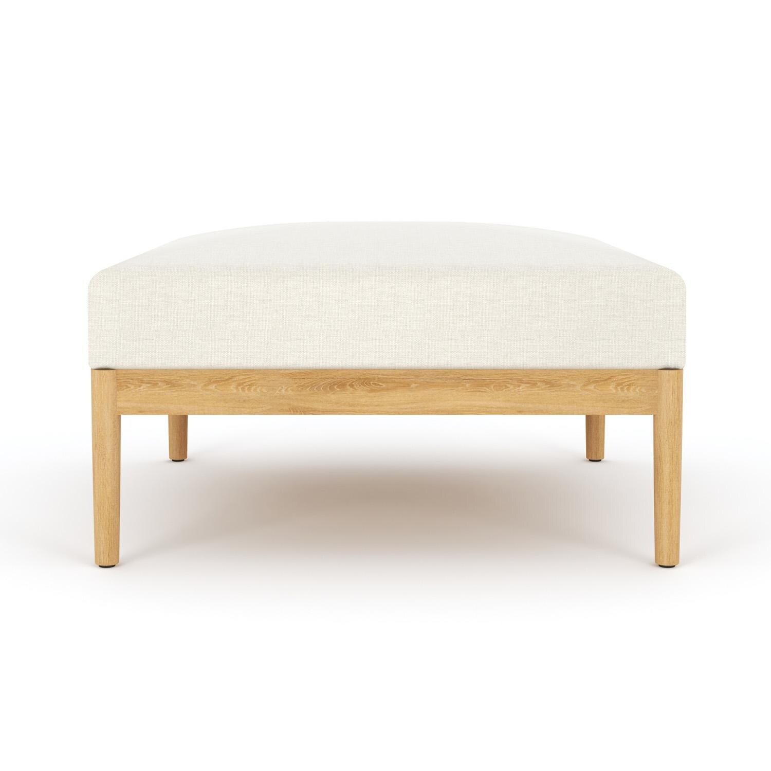 Royal Teak Collection SLOT San Lucas Woven Rope Ottoman - Front - White Background thumbnail