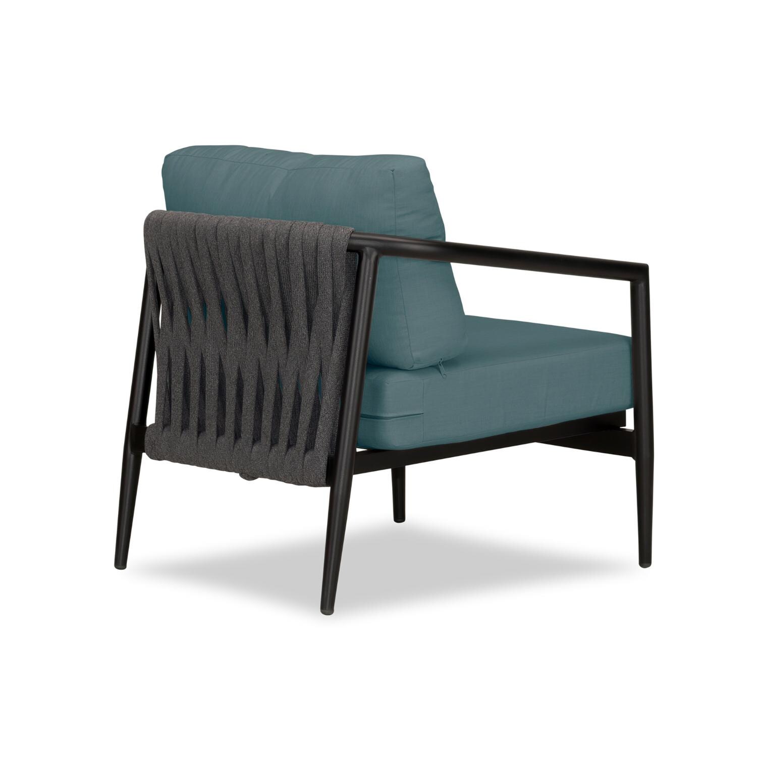 Lakeview Midnight Cove Aluminum Club Chair in Black/Carbon/Cast Lagoon - Back Right - White Background thumbnail