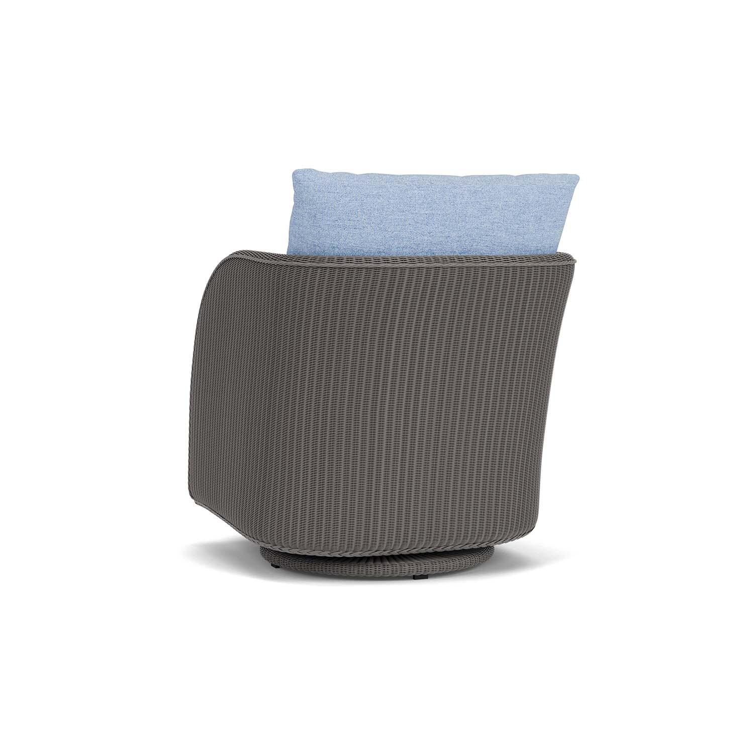 Lloyd Flanders Essence Swivel Glider Lounge Chair W/Demo Skyway Fabric - Pewter Finish - Back Left thumbnail