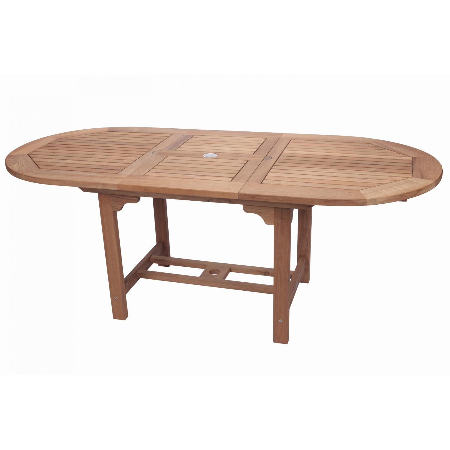 Royal Teak Collection Family 96 X 44 Inch Oval Teak Patio Dining Table With Extension thumbnail