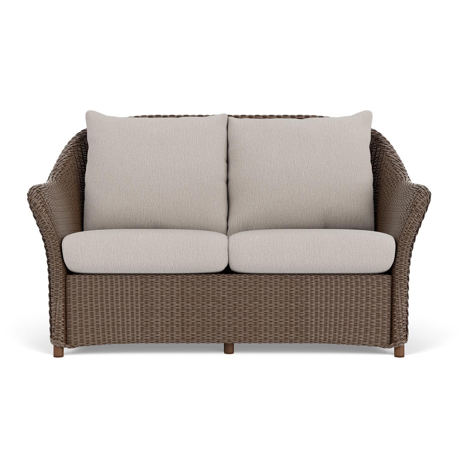 Lloyd Flanders Weekend Retreat Loveseat in Bark Finish W/ Remy Cloud Fabric thumbnail