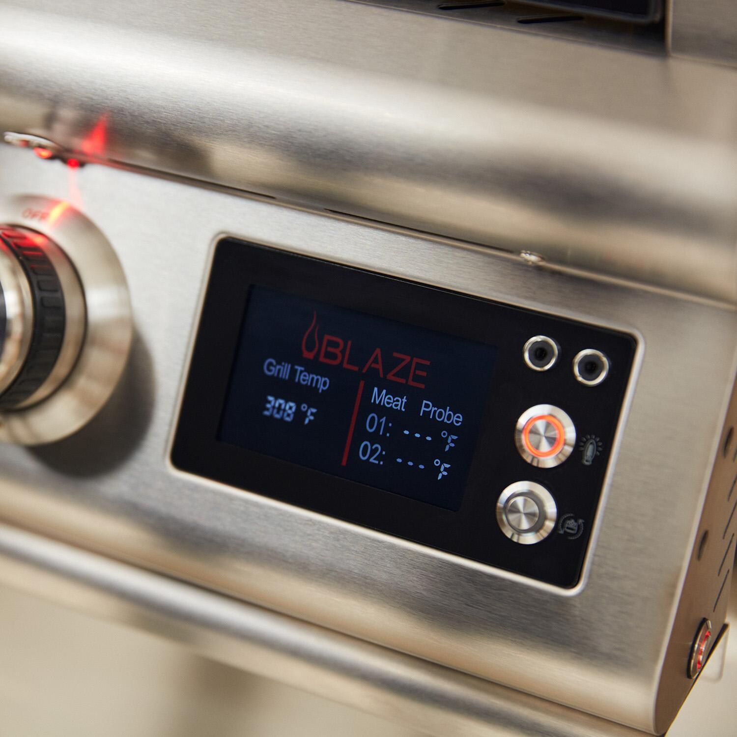 Blaze BLZ-26-PZOVN-LP 26-Inch Built-In Propane Outdoor Oven W/ Rotisserie - Controls - Detail