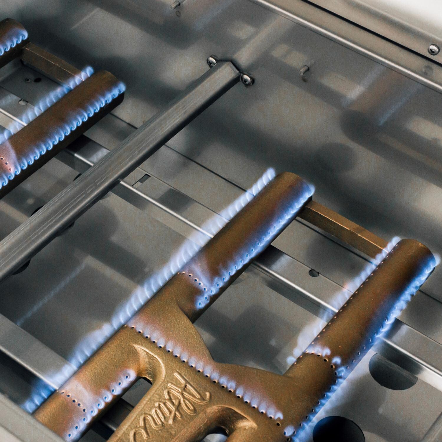 Summerset Alturi ALT36R-NG 36-Inch 3-Burner Natural Gas Grill With Red Brass Burners & Rotisserie - Burners Lit thumbnail