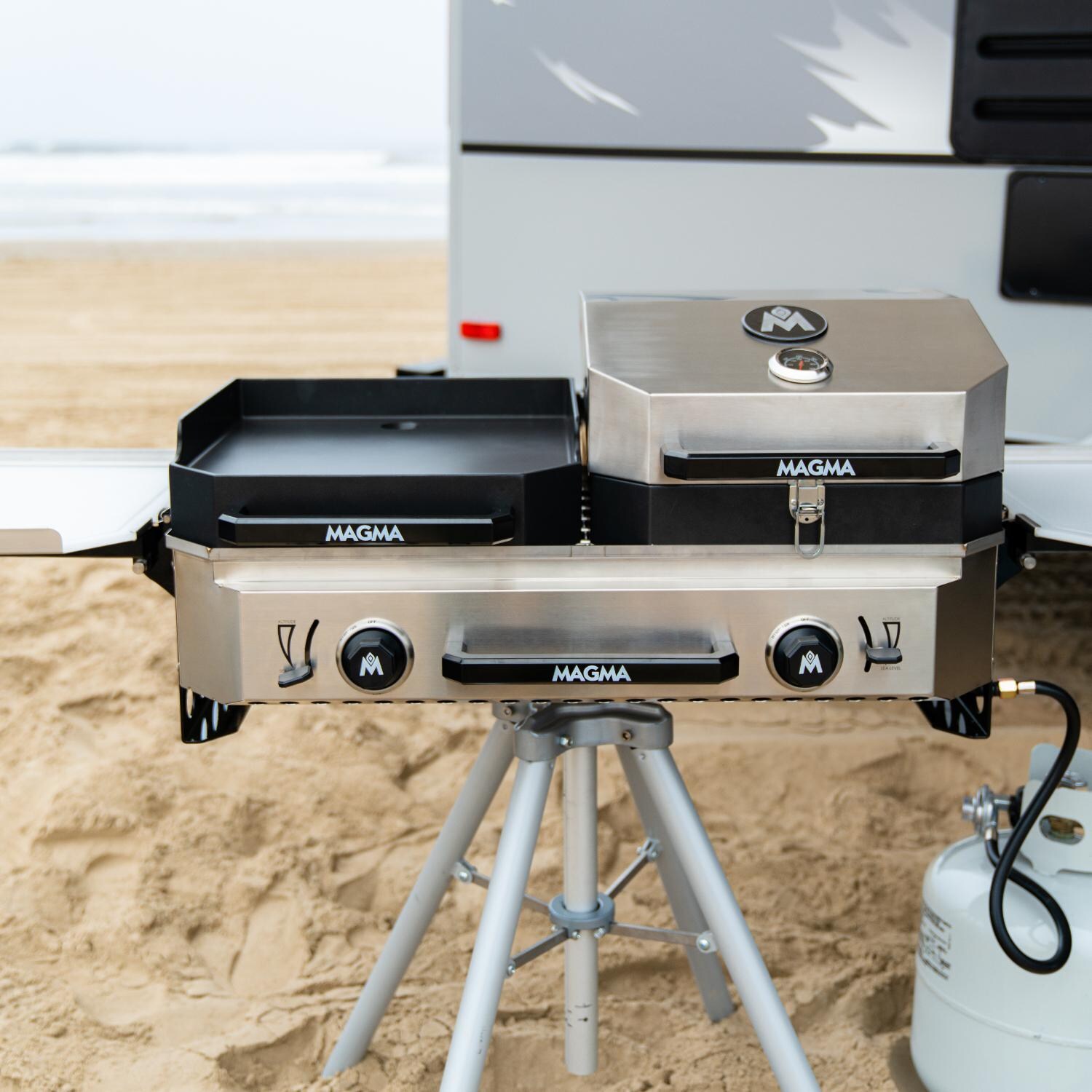 Magma Crossover Grill & Griddle Top Bundle - Installed On CO10-102 Double Burner Firebox thumbnail